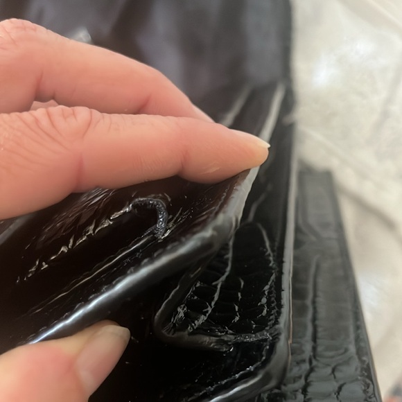 Last chanceEUC calfskin Crocodile Embossed Medium Sunset Saint Laurent purse - Picture 8 of 10